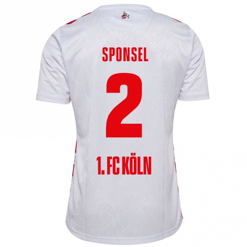 Vaikiškas Meiko Sponsel #2 Balta Raudona Namų Marškinėliai 2024/25 T-Shirt