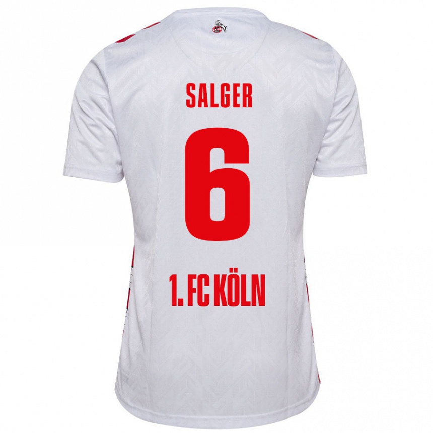 Vaikiškas Stephan Salger #6 Balta Raudona Namų Marškinėliai 2024/25 T-Shirt