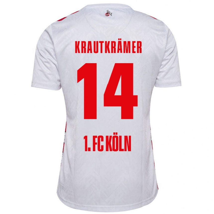 Vaikiškas Jakob Krautkrämer #14 Balta Raudona Namų Marškinėliai 2024/25 T-Shirt