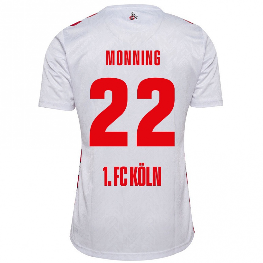 Vaikiškas Marlon Monning #22 Balta Raudona Namų Marškinėliai 2024/25 T-Shirt