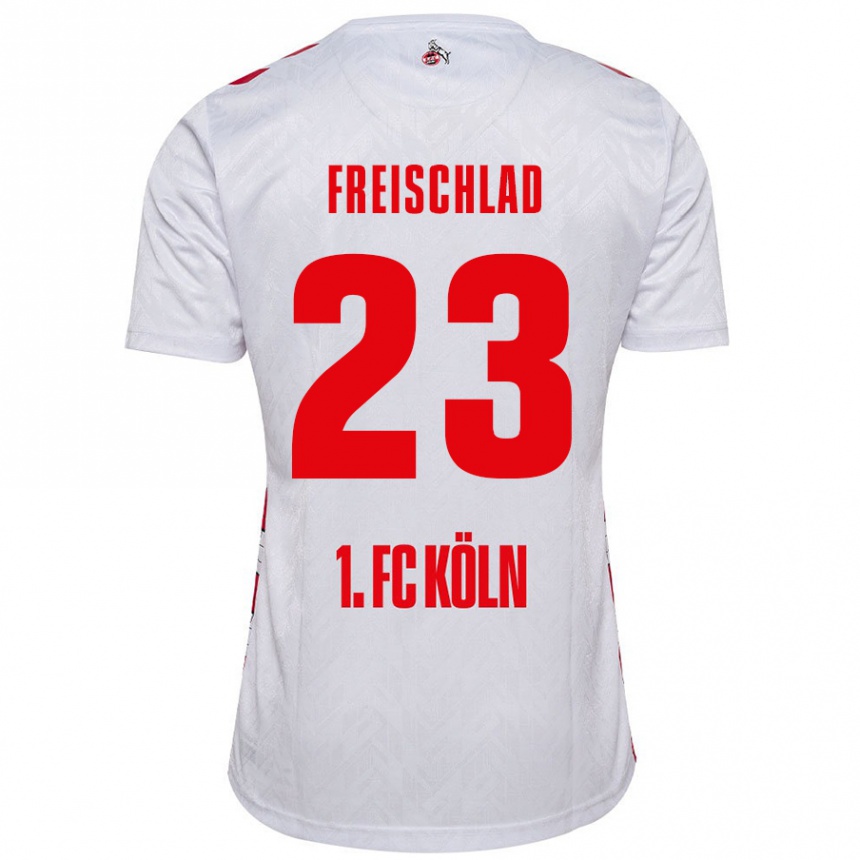 Vaikiškas Yannick Freischlad #23 Balta Raudona Namų Marškinėliai 2024/25 T-Shirt