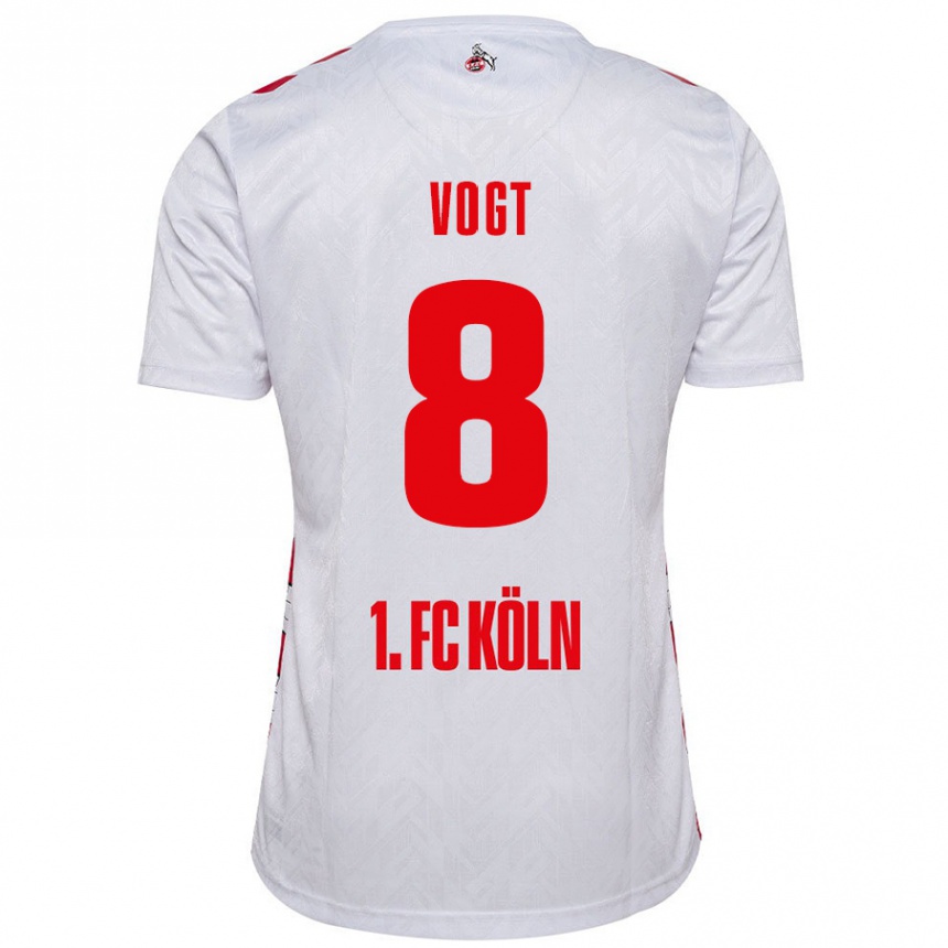 Vaikiškas Laura Vogt #8 Balta Raudona Namų Marškinėliai 2024/25 T-Shirt