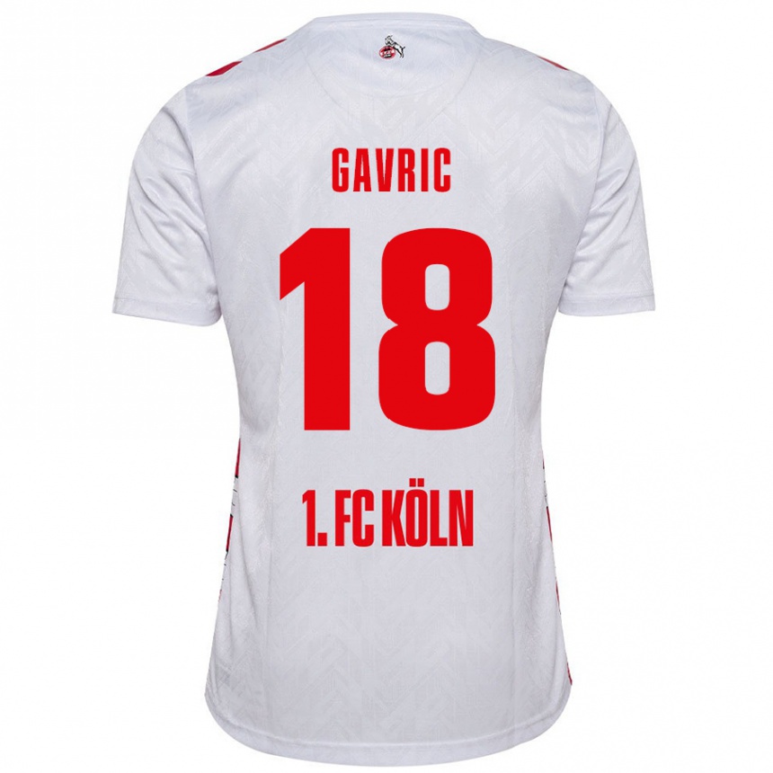 Vaikiškas Andrea Gavrić #18 Balta Raudona Namų Marškinėliai 2024/25 T-Shirt