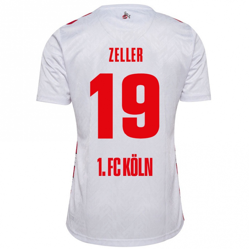 Vaikiškas Dóra Zeller #19 Balta Raudona Namų Marškinėliai 2024/25 T-Shirt