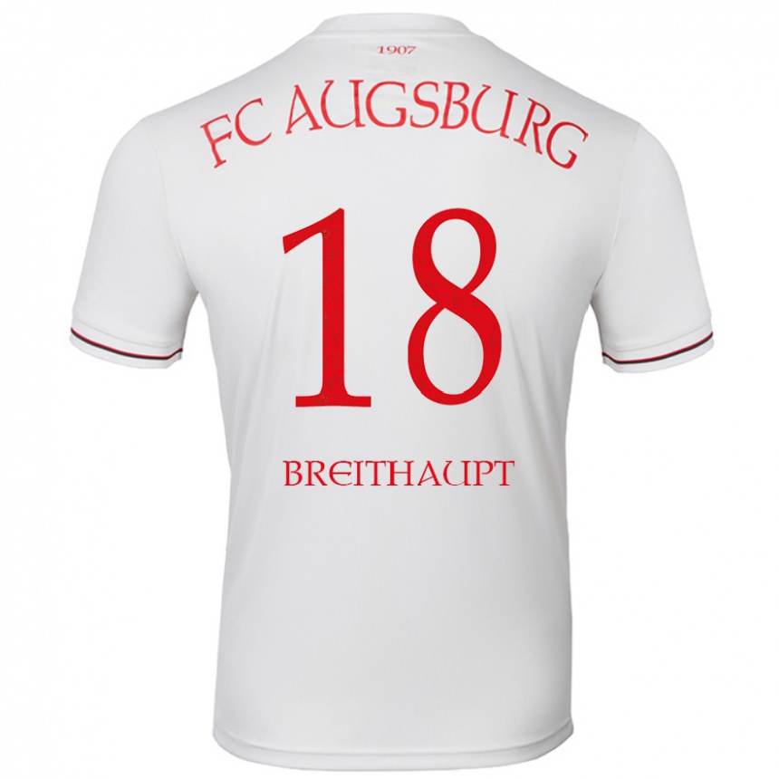 Vaikiškas Tim Breithaupt #18 Baltas Namų Marškinėliai 2024/25 T-Shirt