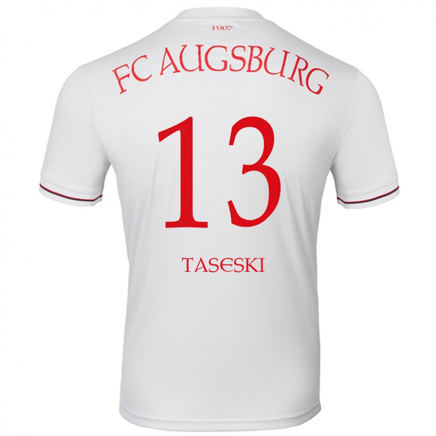 Vaikiškas Kristijan Taseski #13 Baltas Namų Marškinėliai 2024/25 T-Shirt