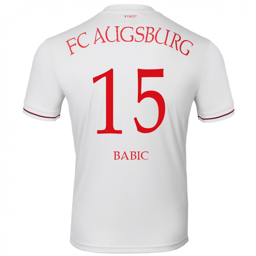 Vaikiškas David Babic #15 Baltas Namų Marškinėliai 2024/25 T-Shirt