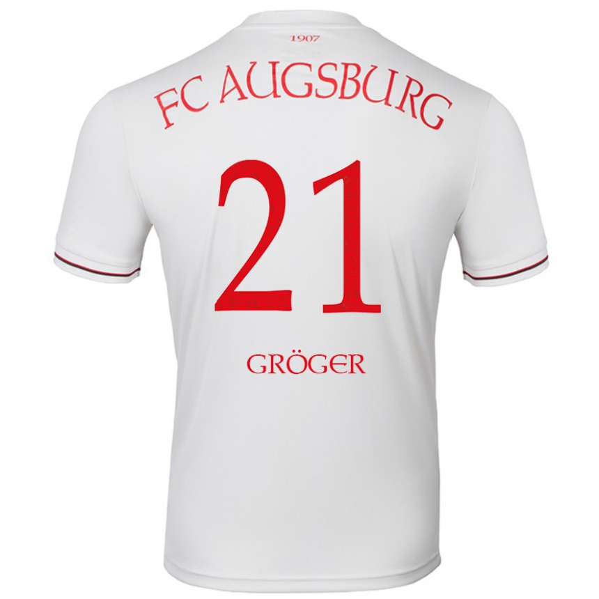 Vaikiškas Elias Gröger #21 Baltas Namų Marškinėliai 2024/25 T-Shirt