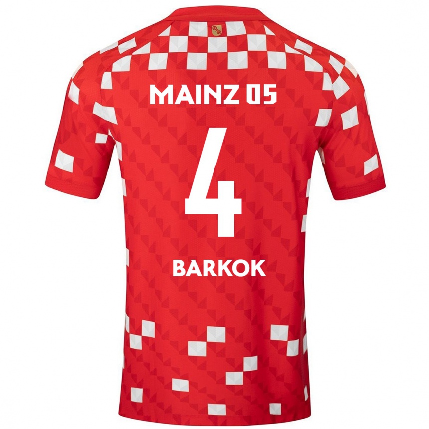 Vaikiškas Aymen Barkok #4 Balta Raudona Namų Marškinėliai 2024/25 T-Shirt