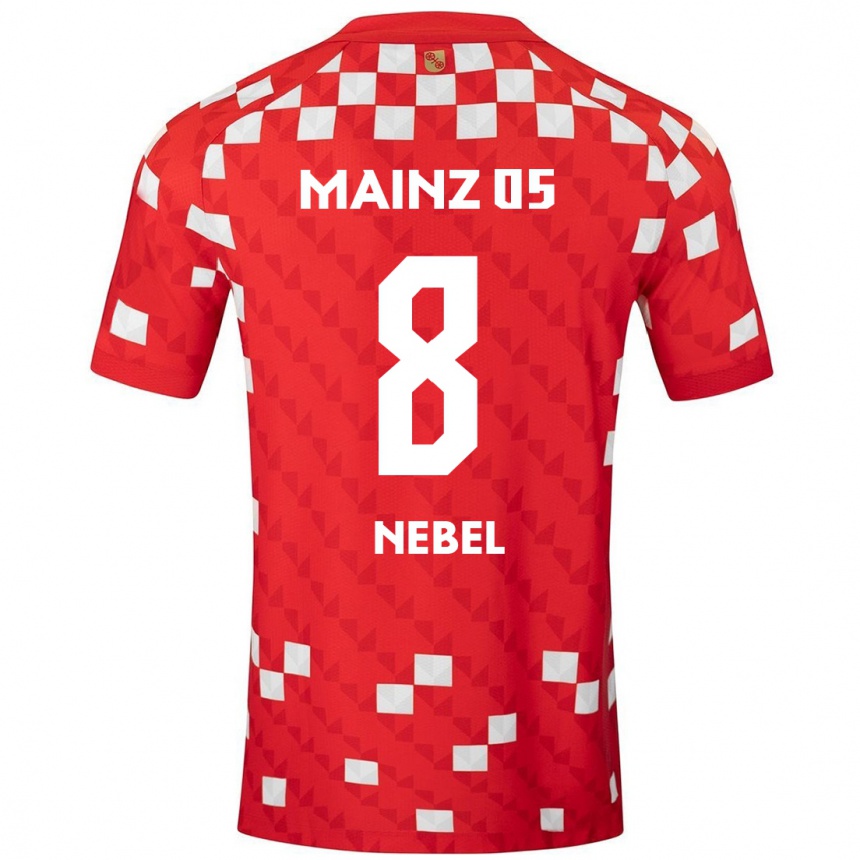 Vaikiškas Paul Nebel #8 Balta Raudona Namų Marškinėliai 2024/25 T-Shirt