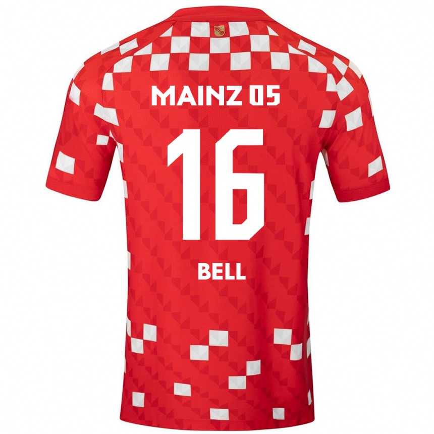 Vaikiškas Stefan Bell #16 Balta Raudona Namų Marškinėliai 2024/25 T-Shirt