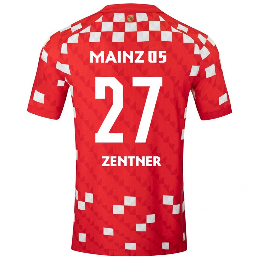 Vaikiškas Robin Zentner #27 Balta Raudona Namų Marškinėliai 2024/25 T-Shirt