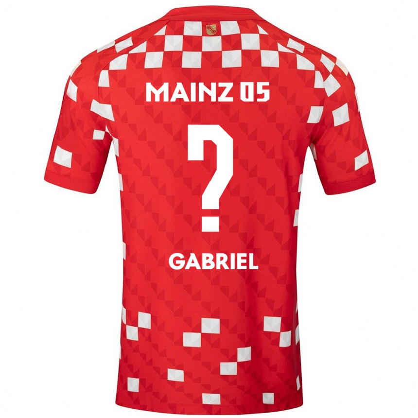 Vaikiškas Tebo Gabriel #0 Balta Raudona Namų Marškinėliai 2024/25 T-Shirt