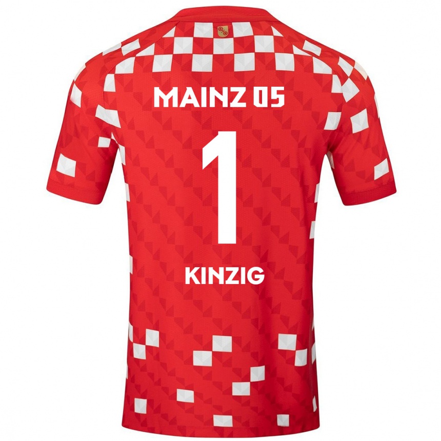 Vaikiškas Maximilian Kinzig #1 Balta Raudona Namų Marškinėliai 2024/25 T-Shirt