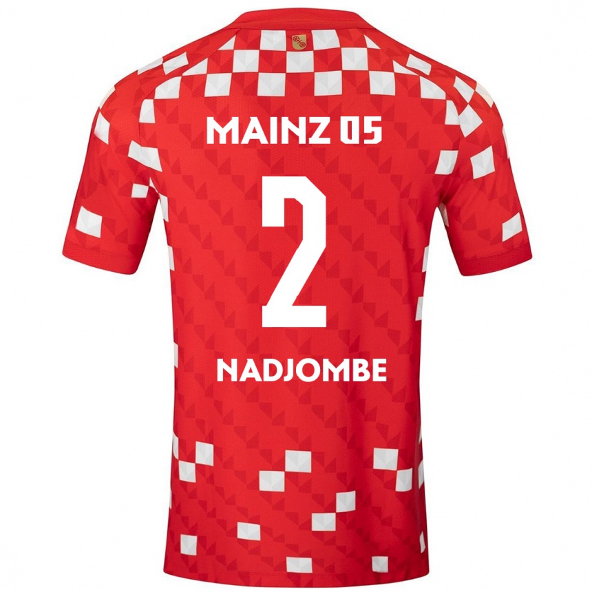 Vaikiškas Jean-Marie Nadjombe #2 Balta Raudona Namų Marškinėliai 2024/25 T-Shirt