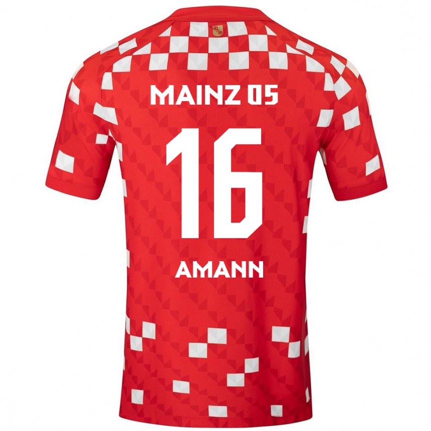 Vaikiškas Jason Amann #16 Balta Raudona Namų Marškinėliai 2024/25 T-Shirt