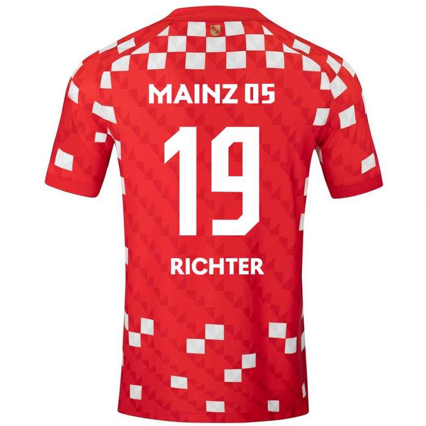 Vaikiškas Marc Richter #19 Balta Raudona Namų Marškinėliai 2024/25 T-Shirt