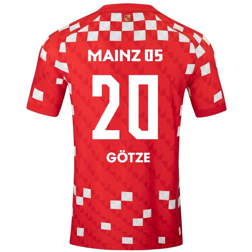 Vaikiškas Justus Götze #20 Balta Raudona Namų Marškinėliai 2024/25 T-Shirt