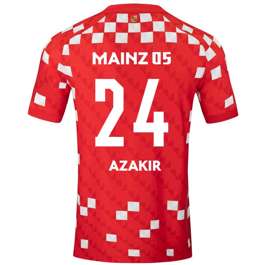 Vaikiškas Dennis Azakir #24 Balta Raudona Namų Marškinėliai 2024/25 T-Shirt