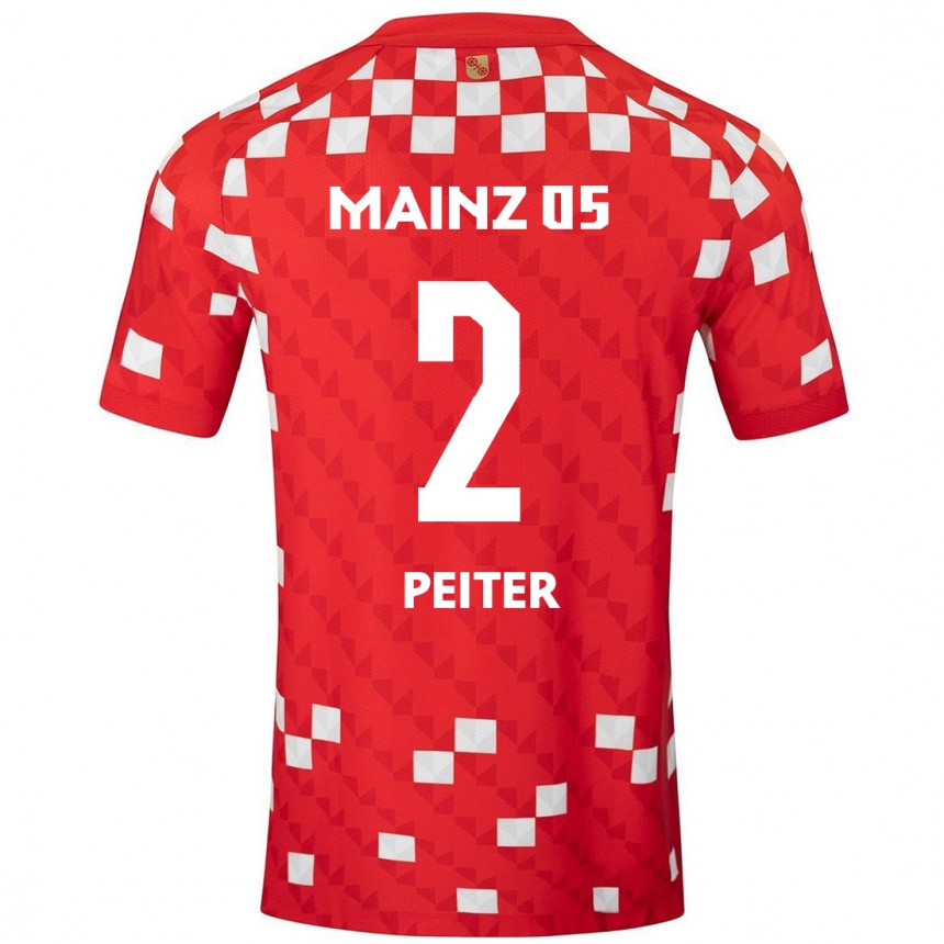 Vaikiškas Chiara Peiter #2 Balta Raudona Namų Marškinėliai 2024/25 T-Shirt