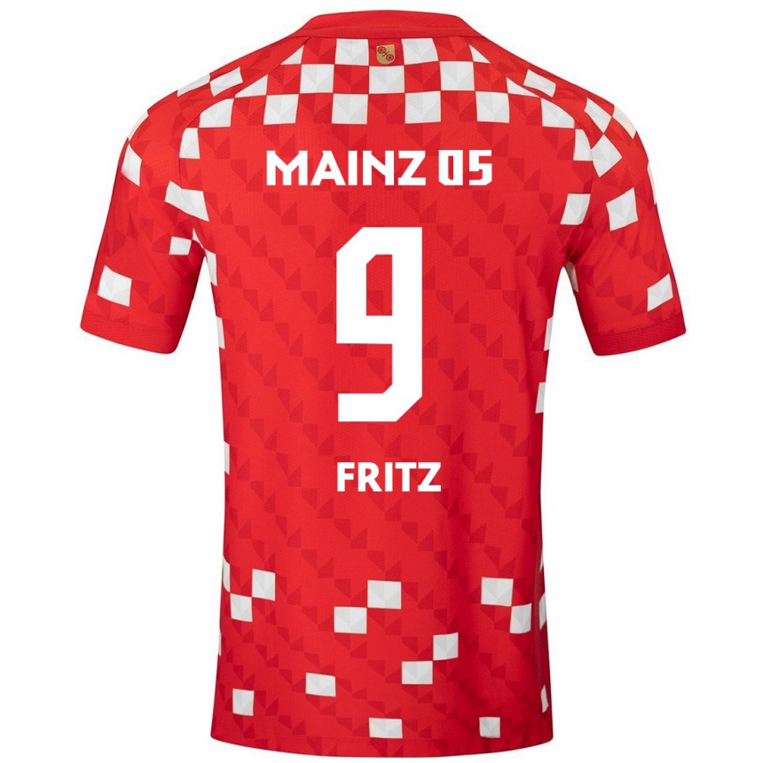 Vaikiškas April Fritz #9 Balta Raudona Namų Marškinėliai 2024/25 T-Shirt