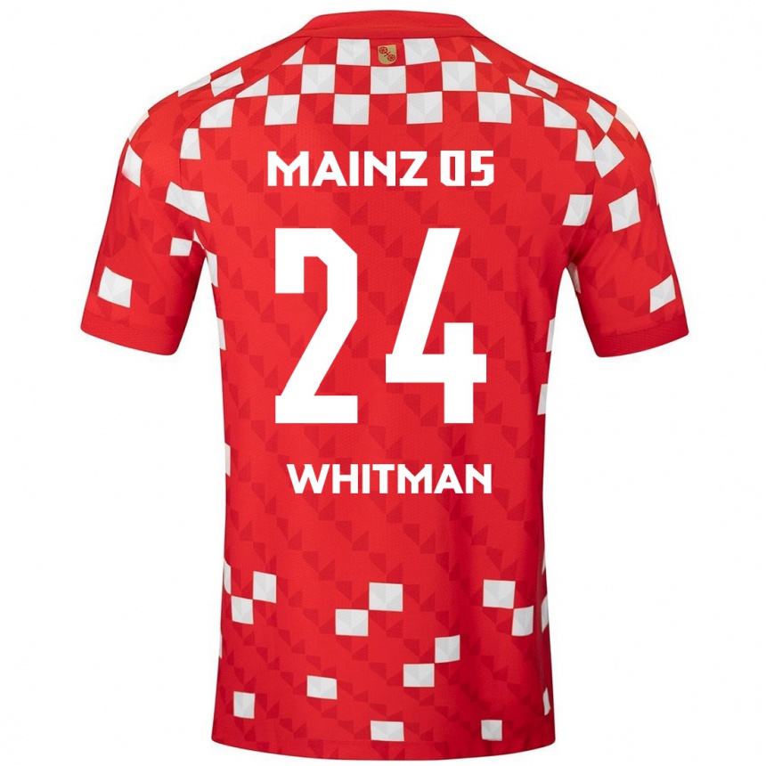 Vaikiškas Katherine Whitman #24 Balta Raudona Namų Marškinėliai 2024/25 T-Shirt