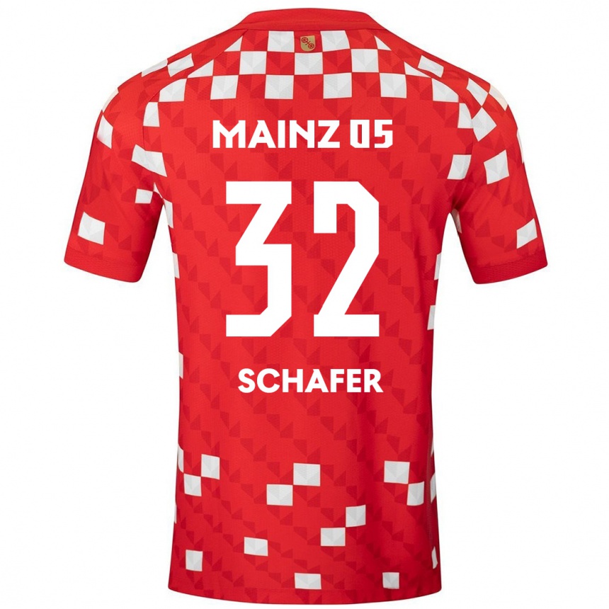 Vaikiškas Ann-Christin Schäfer #32 Balta Raudona Namų Marškinėliai 2024/25 T-Shirt