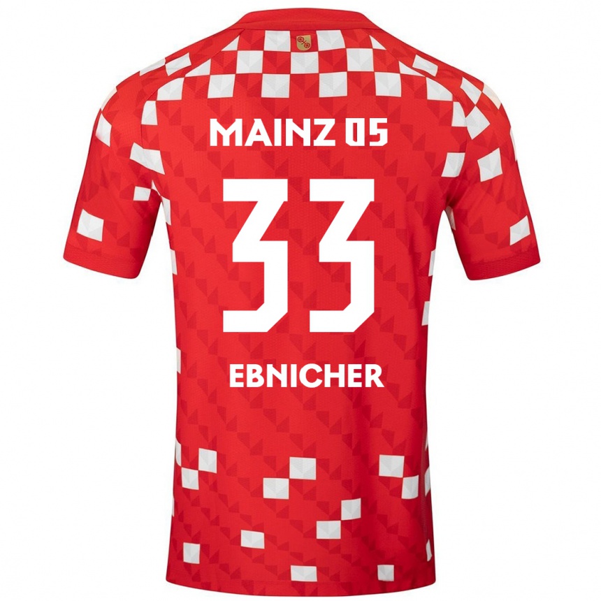 Vaikiškas Sabine Ebnicher #33 Balta Raudona Namų Marškinėliai 2024/25 T-Shirt