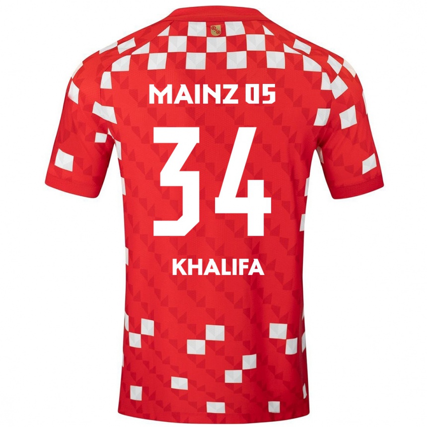 Vaikiškas Sarah Khalifa #34 Balta Raudona Namų Marškinėliai 2024/25 T-Shirt