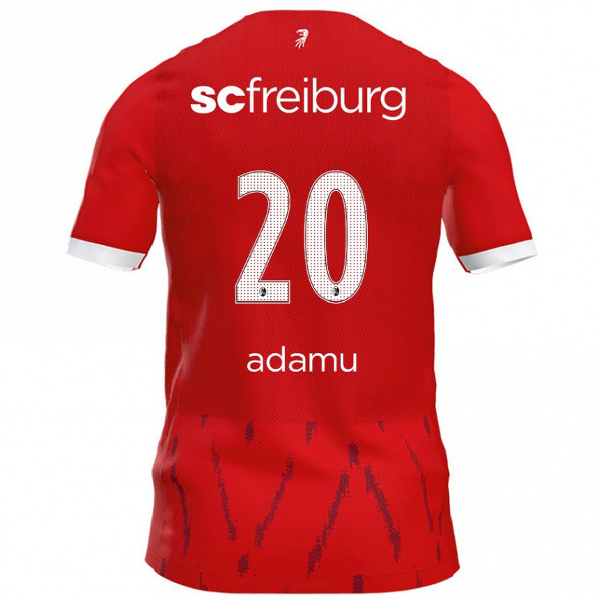 Vaikiškas Junior Adamu #20 Raudona Namų Marškinėliai 2024/25 T-Shirt