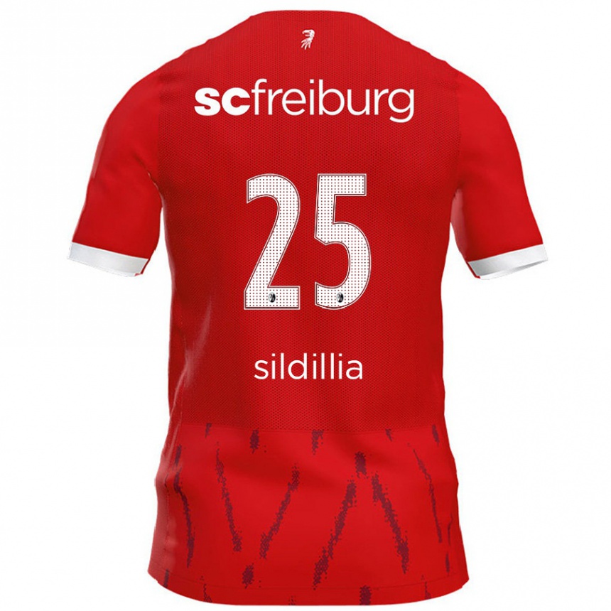 Vaikiškas Kiliann Sildillia #25 Raudona Namų Marškinėliai 2024/25 T-Shirt