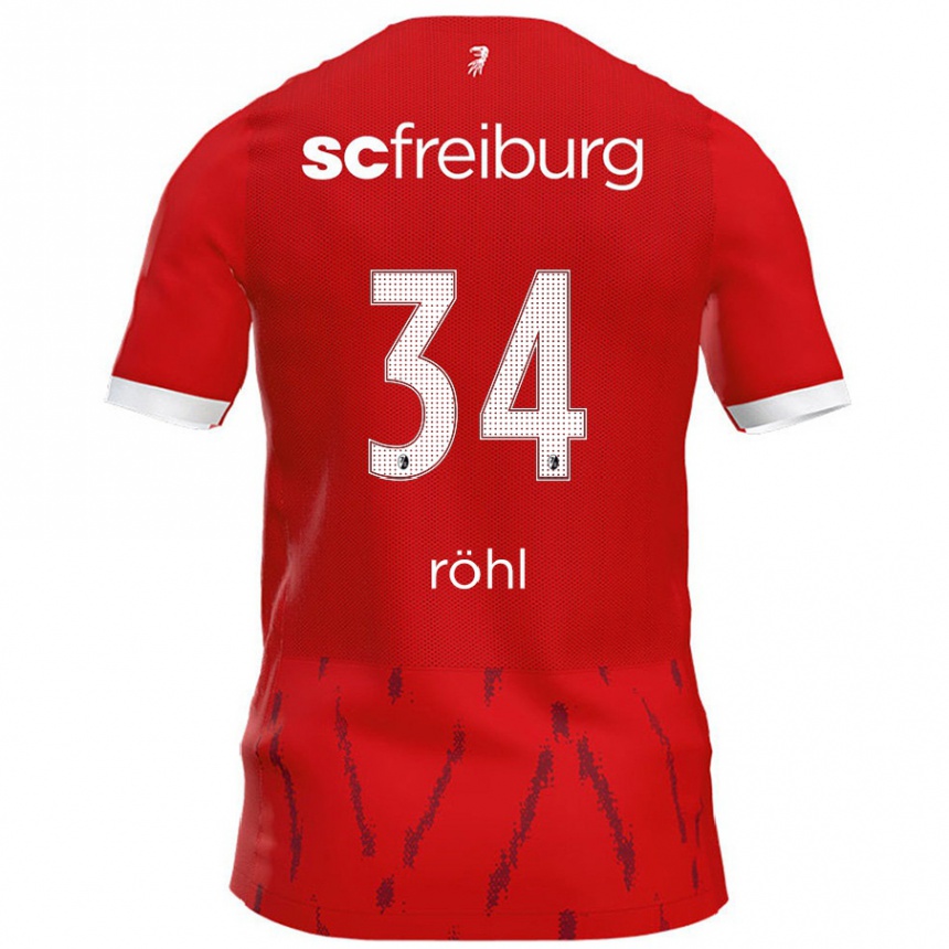 Vaikiškas Merlin Röhl #34 Raudona Namų Marškinėliai 2024/25 T-Shirt