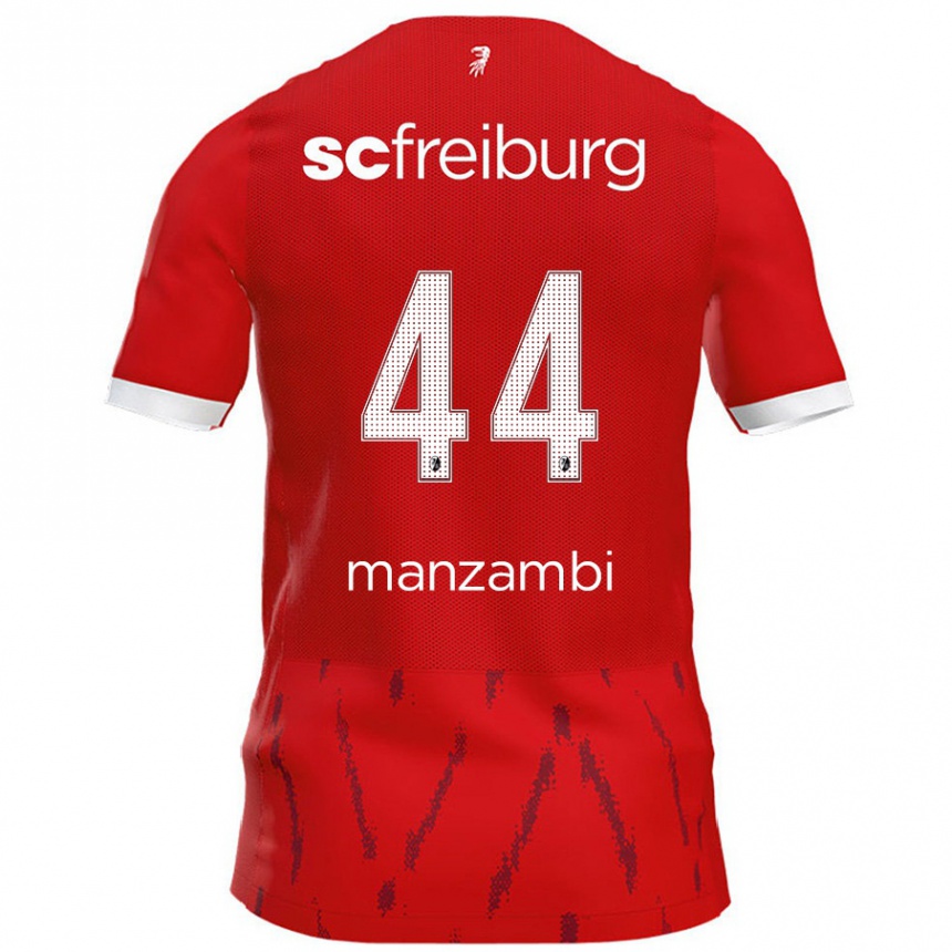 Vaikiškas Johan Manzambi #44 Raudona Namų Marškinėliai 2024/25 T-Shirt