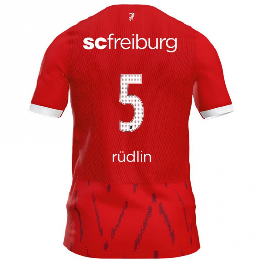 Vaikiškas Fabian Rüdlin #5 Raudona Namų Marškinėliai 2024/25 T-Shirt