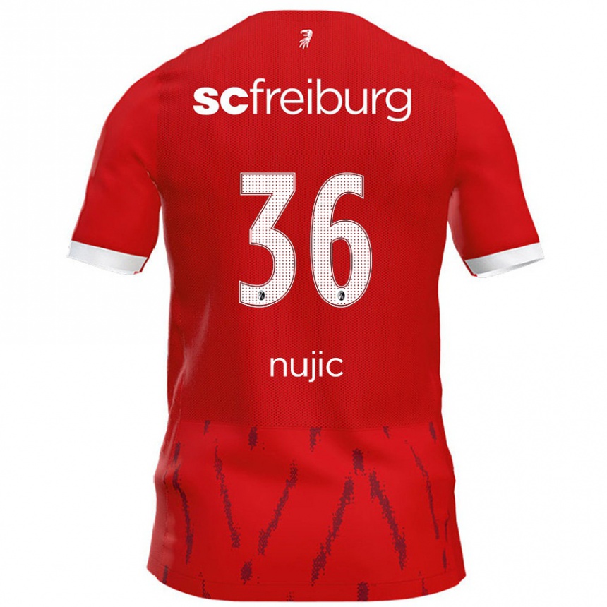 Vaikiškas Luka Nujic #36 Raudona Namų Marškinėliai 2024/25 T-Shirt