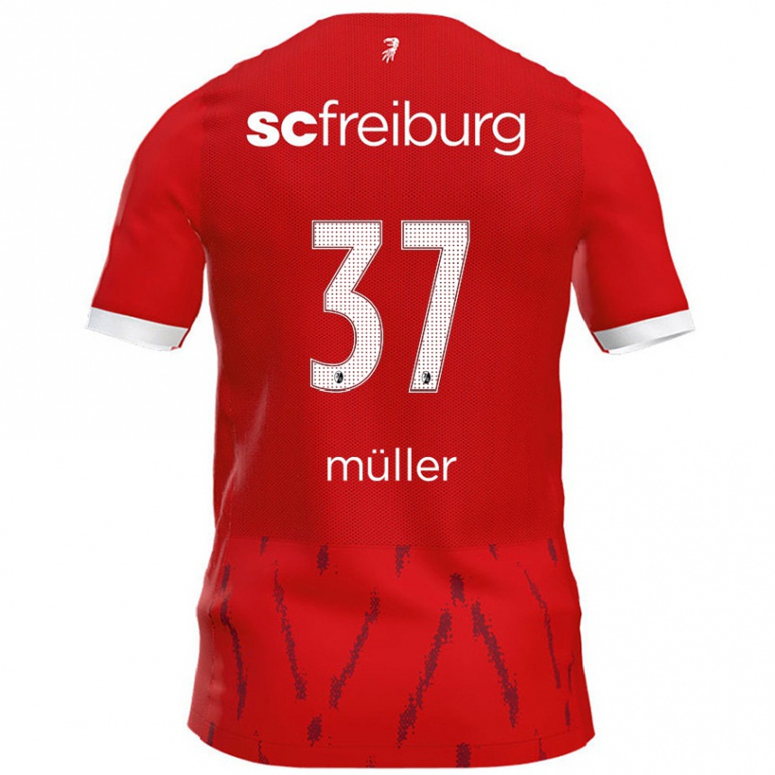 Vaikiškas Ruben Müller #37 Raudona Namų Marškinėliai 2024/25 T-Shirt