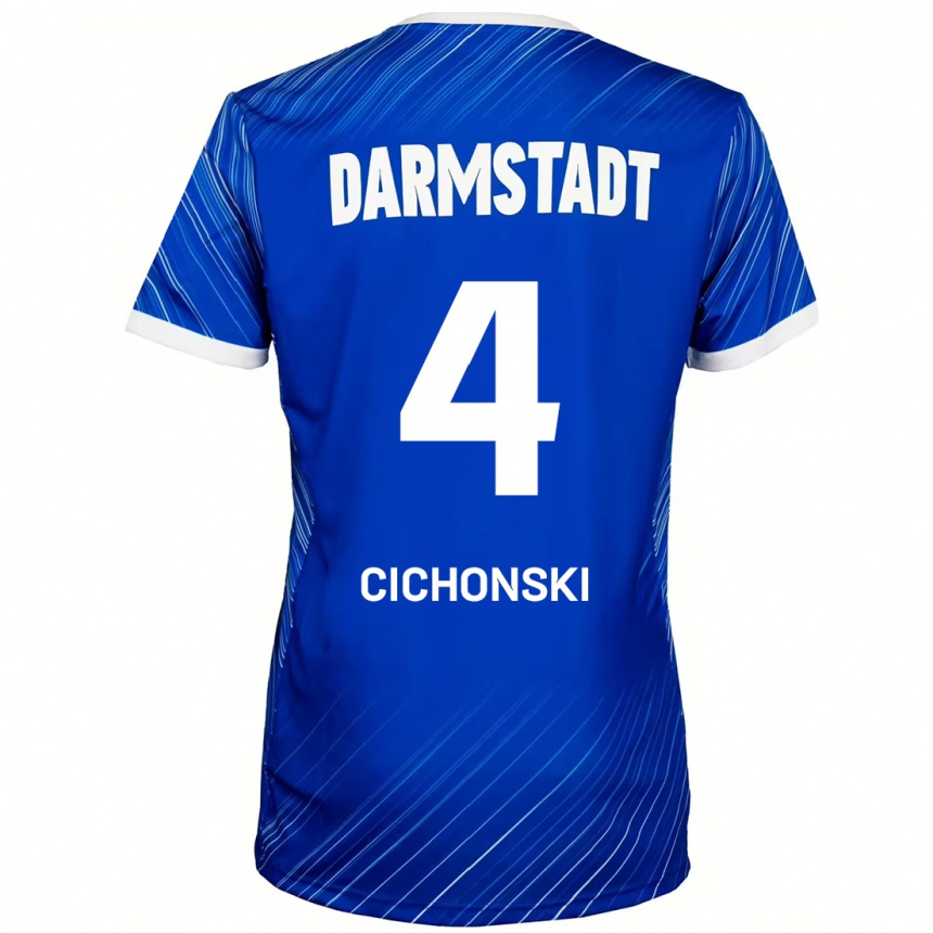 Vaikiškas Florian Cichonski #4 Mėlyna Balta Namų Marškinėliai 2024/25 T-Shirt