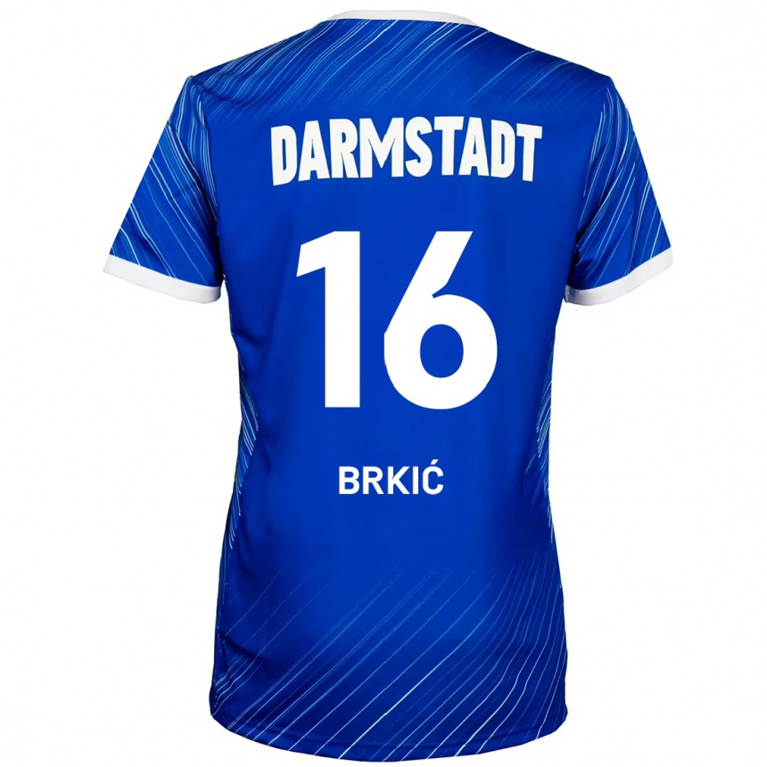 Vaikiškas Amar Brkić #16 Mėlyna Balta Namų Marškinėliai 2024/25 T-Shirt