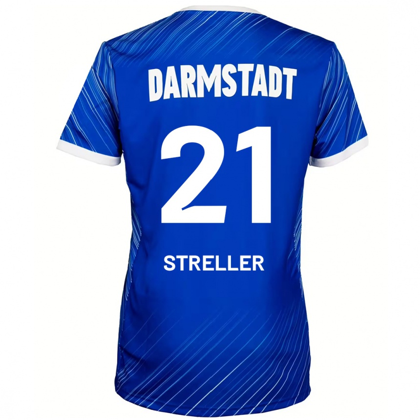 Vaikiškas Till Streller #21 Mėlyna Balta Namų Marškinėliai 2024/25 T-Shirt