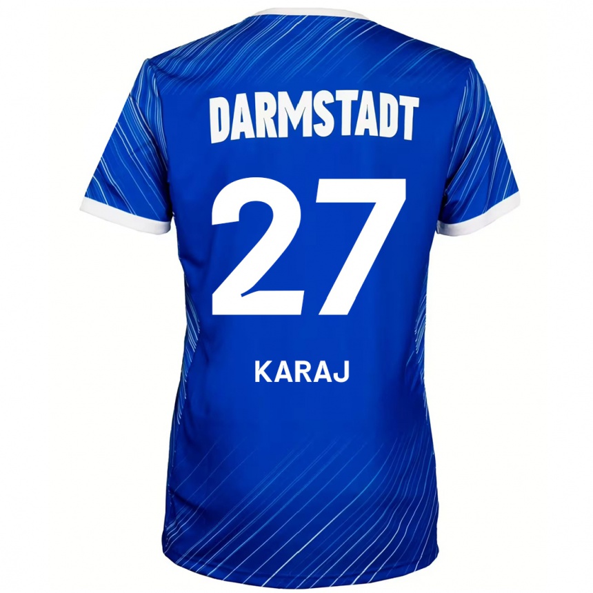 Vaikiškas Eraldo Karaj #27 Mėlyna Balta Namų Marškinėliai 2024/25 T-Shirt