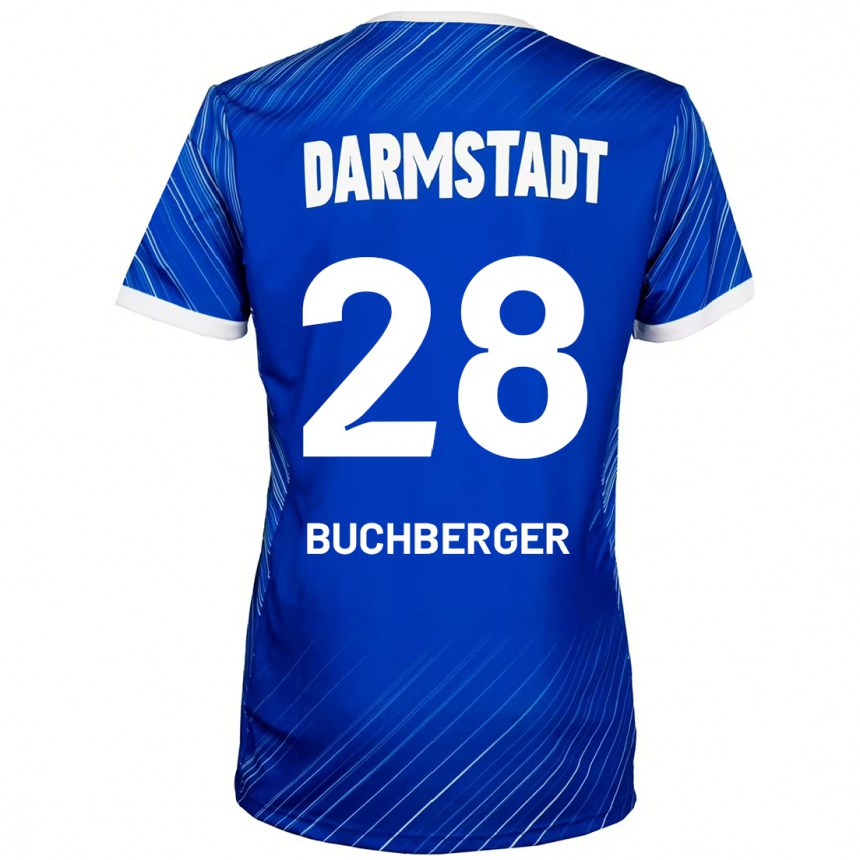 Vaikiškas Jonas Buchberger #28 Mėlyna Balta Namų Marškinėliai 2024/25 T-Shirt