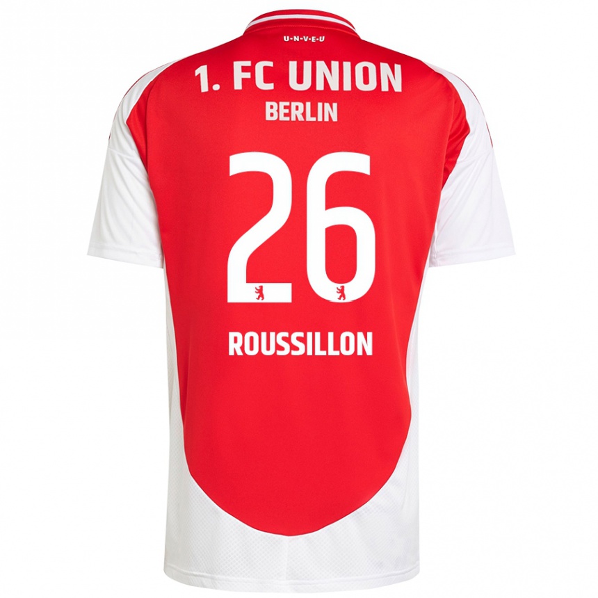 Vaikiškas Jérôme Roussillon #26 Raudona Balta Namų Marškinėliai 2024/25 T-Shirt