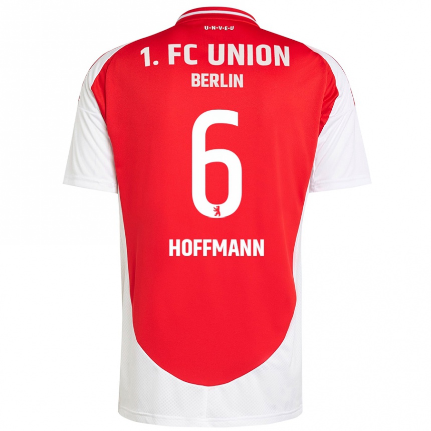 Vaikiškas Finn Hoffmann #6 Raudona Balta Namų Marškinėliai 2024/25 T-Shirt