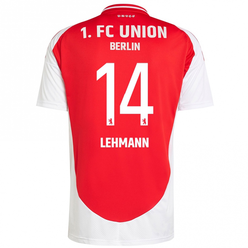 Vaikiškas Noah Lehmann #14 Raudona Balta Namų Marškinėliai 2024/25 T-Shirt