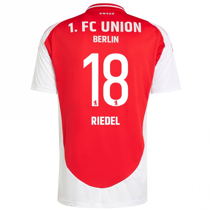 Vaikiškas Aaron Riedel #18 Raudona Balta Namų Marškinėliai 2024/25 T-Shirt