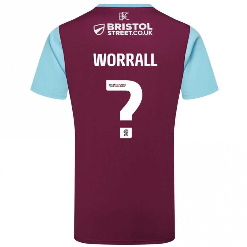 Vaikiškas Joe Worrall #0 Burgundijos Dangaus Mėlynas Namų Marškinėliai 2024/25 T-Shirt