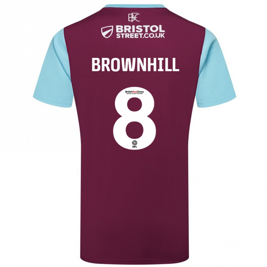 Vaikiškas Josh Brownhill #8 Burgundijos Dangaus Mėlynas Namų Marškinėliai 2024/25 T-Shirt