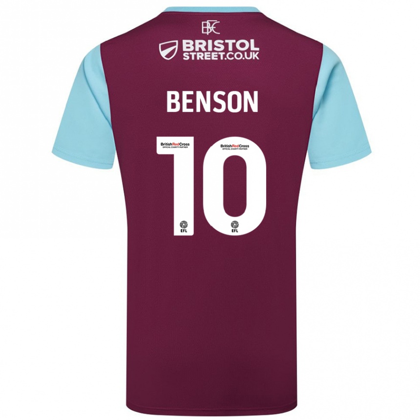 Vaikiškas Benson Manuel #10 Burgundijos Dangaus Mėlynas Namų Marškinėliai 2024/25 T-Shirt