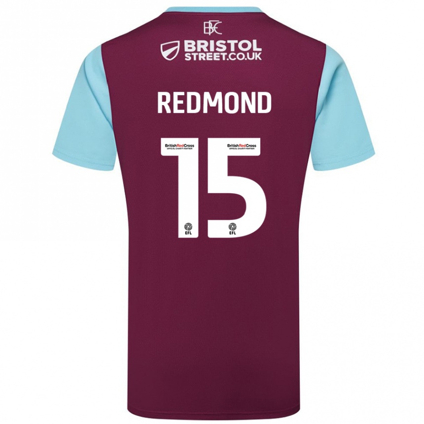 Vaikiškas Nathan Redmond #15 Burgundijos Dangaus Mėlynas Namų Marškinėliai 2024/25 T-Shirt