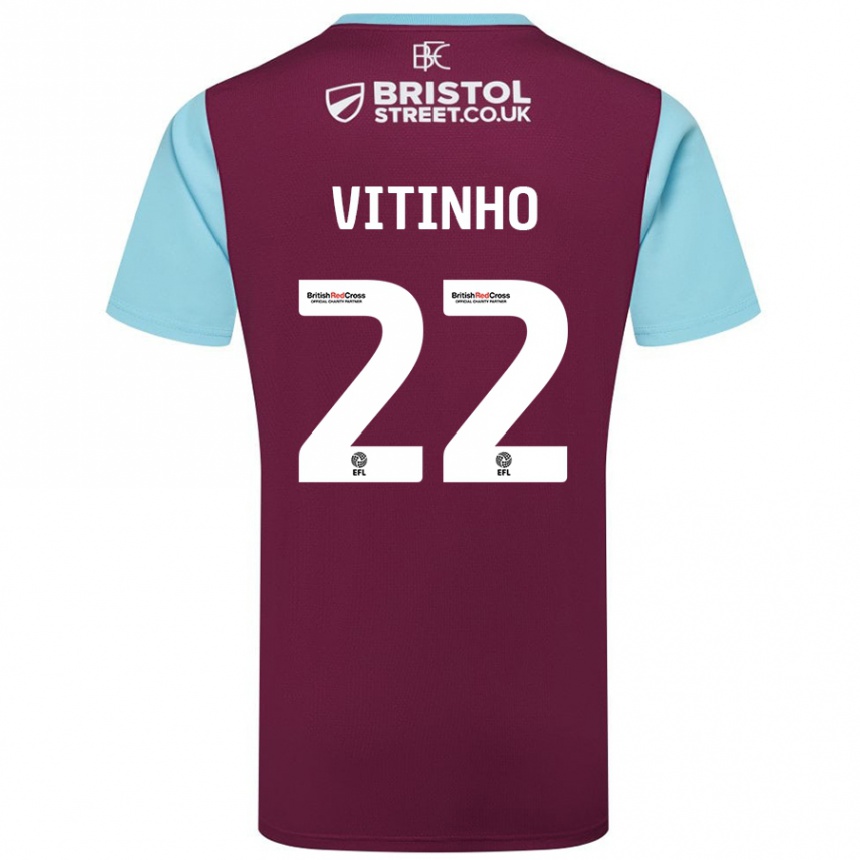 Vaikiškas Vitinho #22 Burgundijos Dangaus Mėlynas Namų Marškinėliai 2024/25 T-Shirt